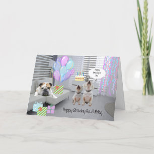 Agradecimiento Tarjeta de cumpleaños para Bulldog Mascota