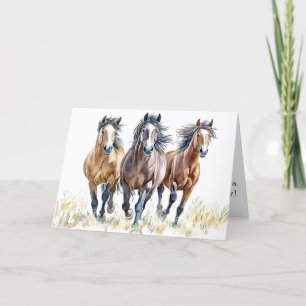Agradecimiento Tarjeta de cumpleaños para caballos Mustang salvaj