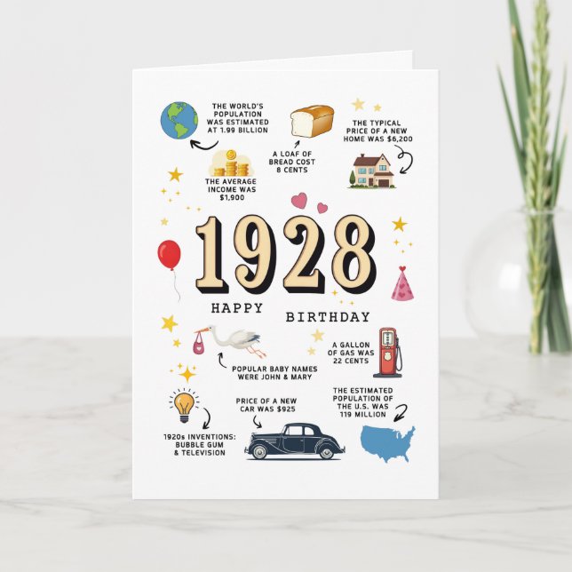 Agradecimiento Tarjeta De Cumpleaños Para El Abuelo De 1928 (Anverso)