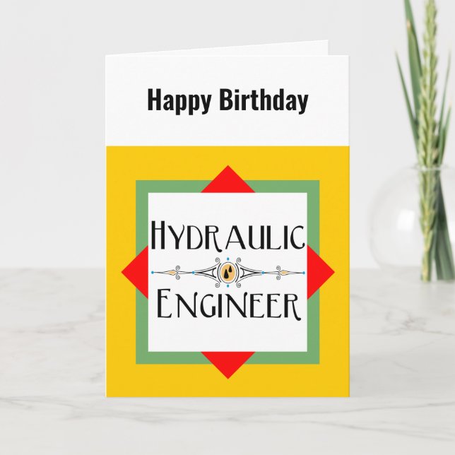 Agradecimiento Tarjeta de cumpleaños para ingeniero hidráulico (Anverso)