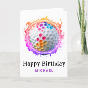 Agradecimiento *~* Tarjeta de cumpleaños para la bola de golf mod