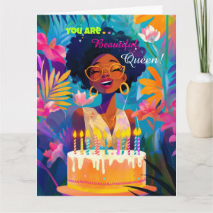 Agradecimiento Tarjeta de cumpleaños para la hermosa Reina Negra