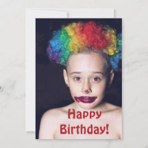 Tarjeta de cumpleaños para niño payaso espeluznant