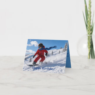 Agradecimiento Tarjeta de cumpleaños para niño snowboard
