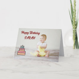 Agradecimiento Tarjeta de cumpleaños para niños adorables: pastel