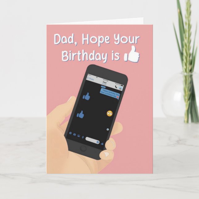 Agradecimiento Tarjeta de cumpleaños para papá (Anverso)