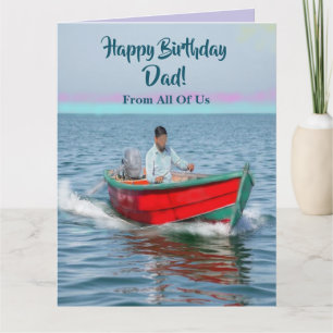 Agradecimiento Tarjeta de cumpleaños para papá con barco de vela