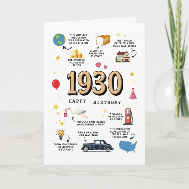 Agradecimiento Tarjeta De Cumpleaños Para Papá De 1930 (Anverso)