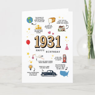 Agradecimiento Tarjeta de cumpleaños para papá o mamá de 1931