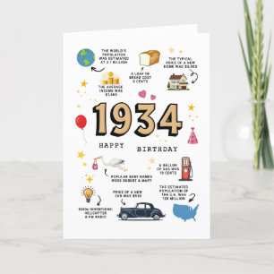 Agradecimiento Tarjeta de cumpleaños para papá o mamá de 1934