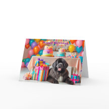 Tarjeta de cumpleaños para perro de Terranova