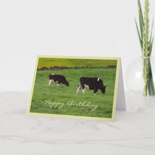 Agradecimiento Tarjeta de cumpleaños para vacas de afeitar (Anverso)