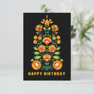 Agradecimiento Tarjeta de cumpleaños personalizable con folklore