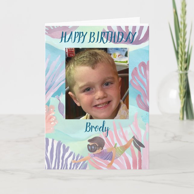 Agradecimiento Tarjeta de cumpleaños personalizable para niños ba (Anverso)