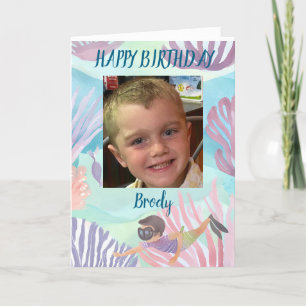 Agradecimiento Tarjeta de cumpleaños personalizable para niños ba
