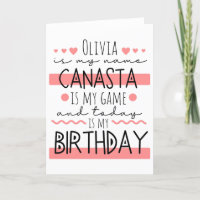 Tarjeta de cumpleaños personalizada de Canasta
