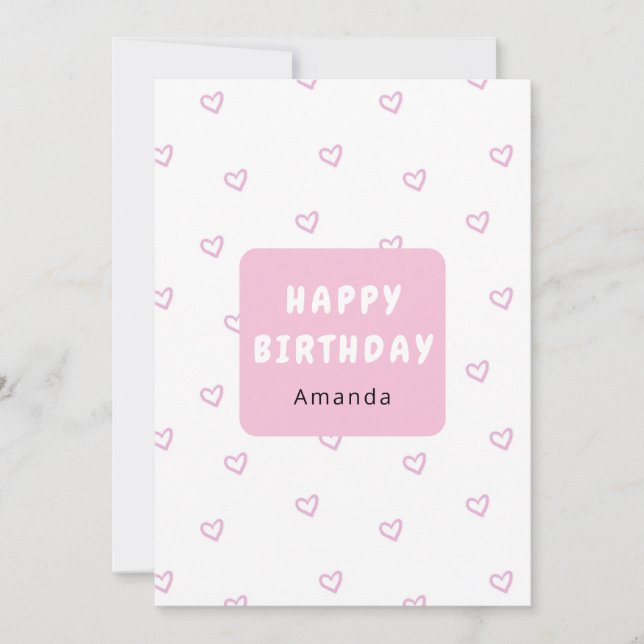 Agradecimiento Tarjeta de cumpleaños personalizada para el corazó (Anverso)