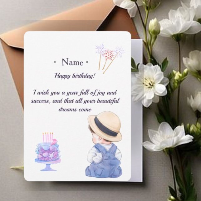 Agradecimiento Tarjeta de cumpleaños personalizada para hijo con  (Subido por el creador)