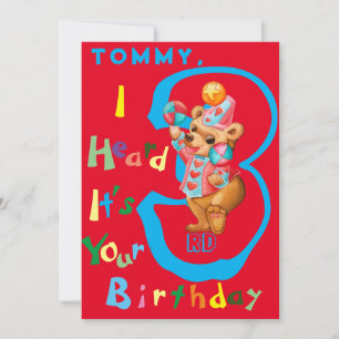Agradecimiento Tarjeta de cumpleaños personalizada para niños de