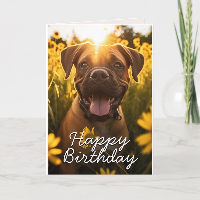 Agradecimiento Tarjeta de cumpleaños personalizado Bull Mastiff (Anverso)