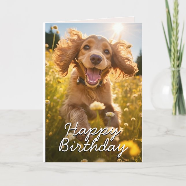 Agradecimiento Tarjeta de cumpleaños personalizado Cocker Spaniel (Anverso)