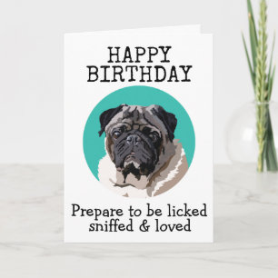 Agradecimiento Tarjeta de cumpleaños personalizado de su Pug