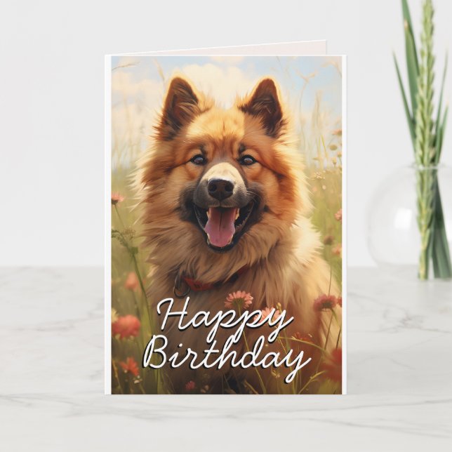 Agradecimiento Tarjeta de cumpleaños personalizado Eurasier (Anverso)