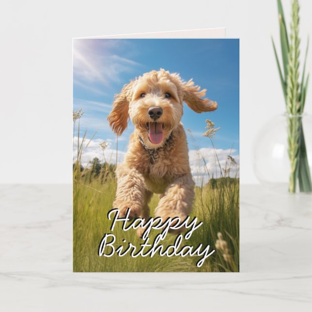 Agradecimiento Tarjeta de cumpleaños personalizado Groodle (Anverso)