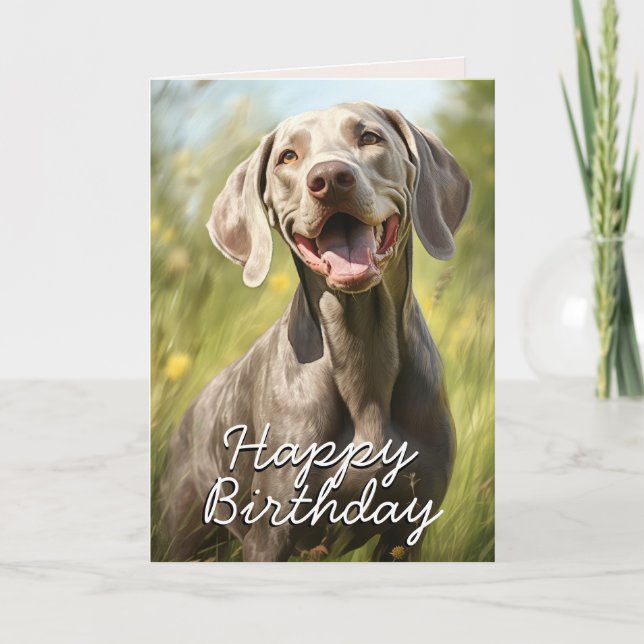 Agradecimiento Tarjeta de cumpleaños personalizado Weimaraner (Anverso)