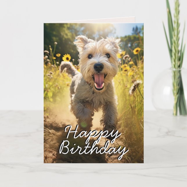 Agradecimiento Tarjeta de cumpleaños personalizado Wheaten Terrie (Anverso)
