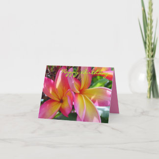 Agradecimiento Tarjeta de cumpleaños Pink Plumeria Blooms