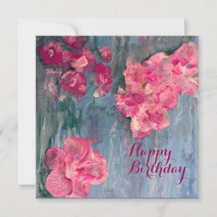 Agradecimiento Tarjeta de cumpleaños plana rosa