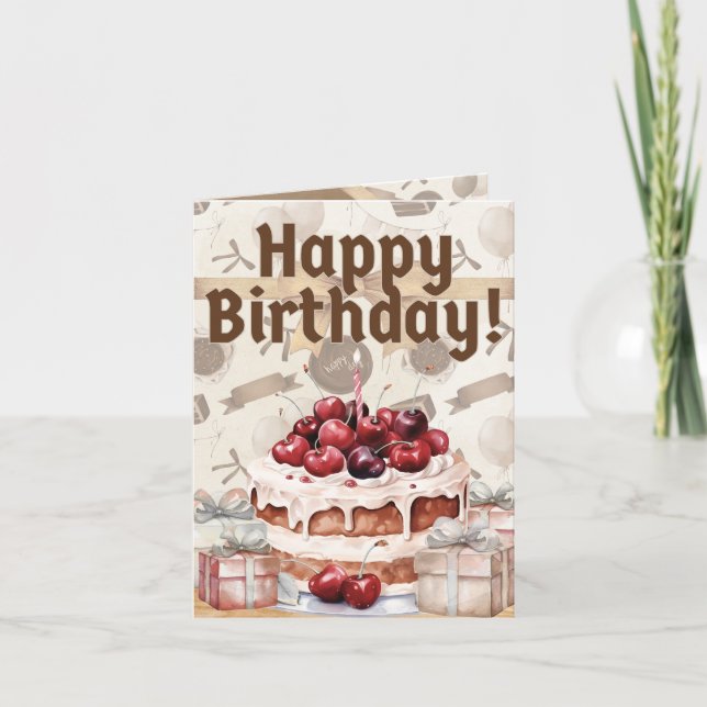 Agradecimiento Tarjeta de cumpleaños plegada sueño de bosque negr (Anverso)
