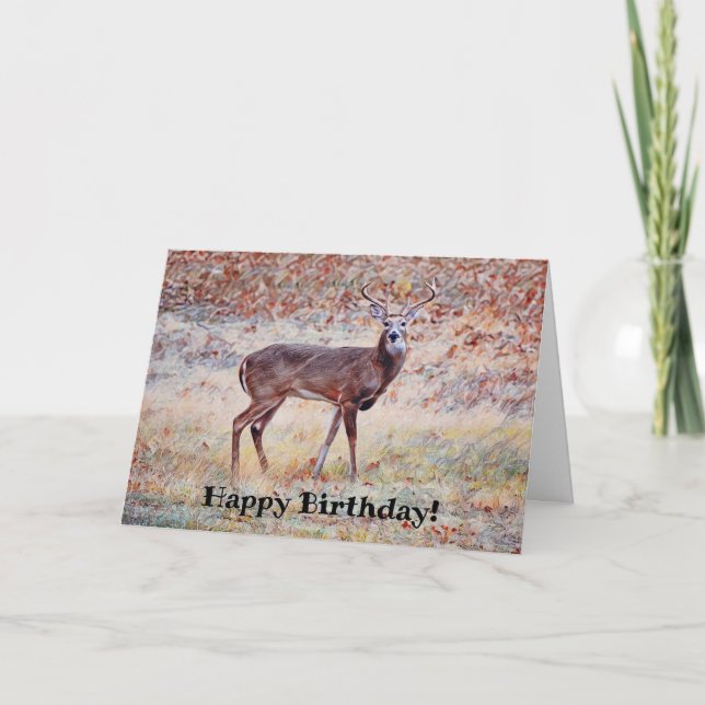 Agradecimiento Tarjeta de cumpleaños Pun de Wild Deer Buck Bonito (Anverso)
