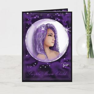 Agradecimiento Tarjeta de cumpleaños Purple Moon Child