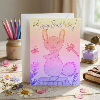 Agradecimiento Tarjeta de cumpleaños saltarina