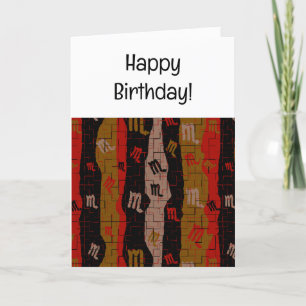 Agradecimiento Tarjeta de cumpleaños Scorpio Zodiac Stripes