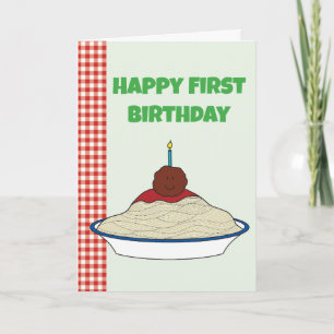 Agradecimiento Tarjeta de cumpleaños Spaghetti y albóndigas