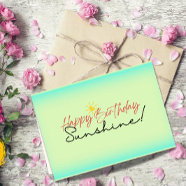 Agradecimiento tarjeta de cumpleaños Sunshine feliz, tarjeta de c