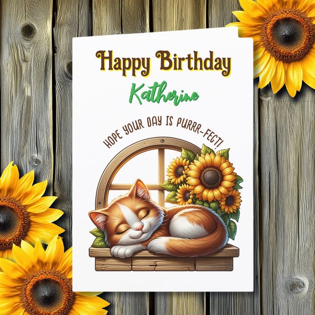 Agradecimiento Tarjeta de cumpleaños temática del gato | Búsqueda (Subido por el creador)