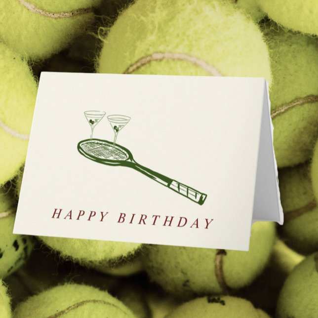 Agradecimiento tarjeta de cumpleaños tenis y martinis (Subido por el creador)