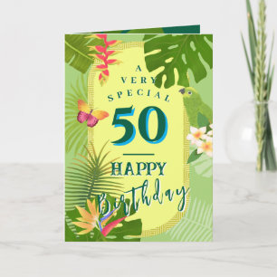 Agradecimiento Tarjeta de cumpleaños verde del paraíso tropical 5