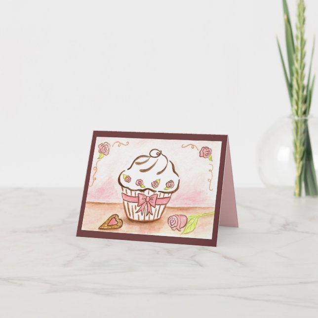 Agradecimiento Tarjeta de Cupcake (Anverso)
