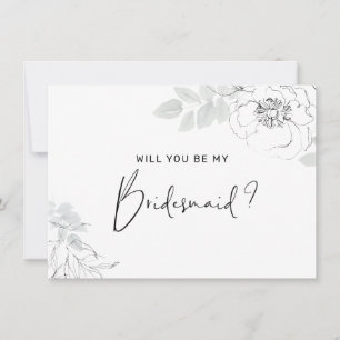 Agradecimiento Tarjeta de dama de honor de Ilustracion floral bot