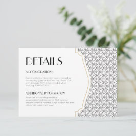 Agradecimiento Tarjeta de Detalles de Boda con Estilo Art Deco