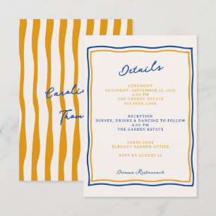 Agradecimiento tarjeta de detalles de boda con garabatos capricho