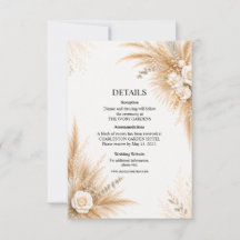 Tarjeta de Detalles de Boda de Orquídea Blanca Ele
