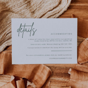 Agradecimiento Tarjeta de Detalles de Boda Sencilla para Incluir