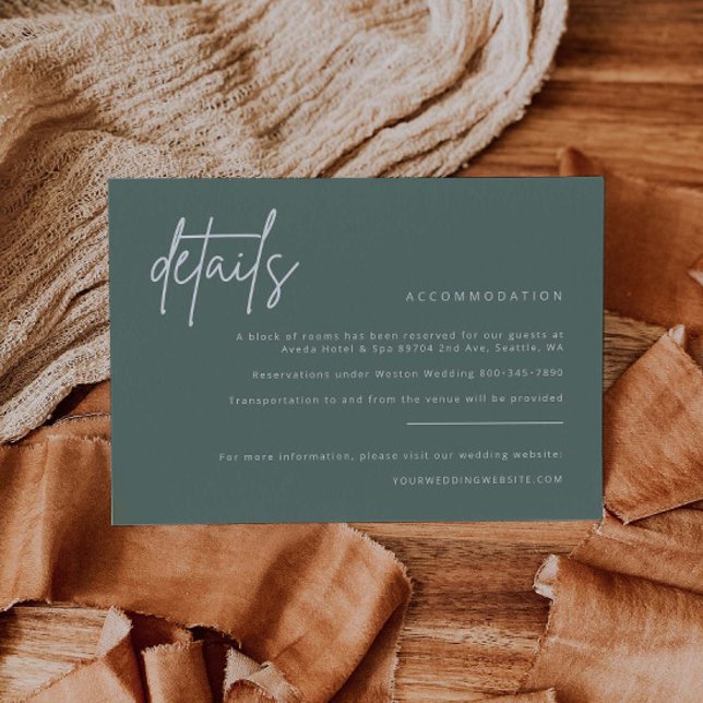 Agradecimiento Tarjeta de Detalles de Boda Simple para Enclosure  (Subido por el creador)