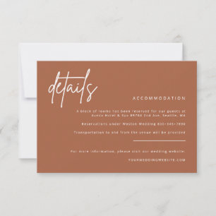 Agradecimiento Tarjeta de Detalles de Boda Simple para Incluir co